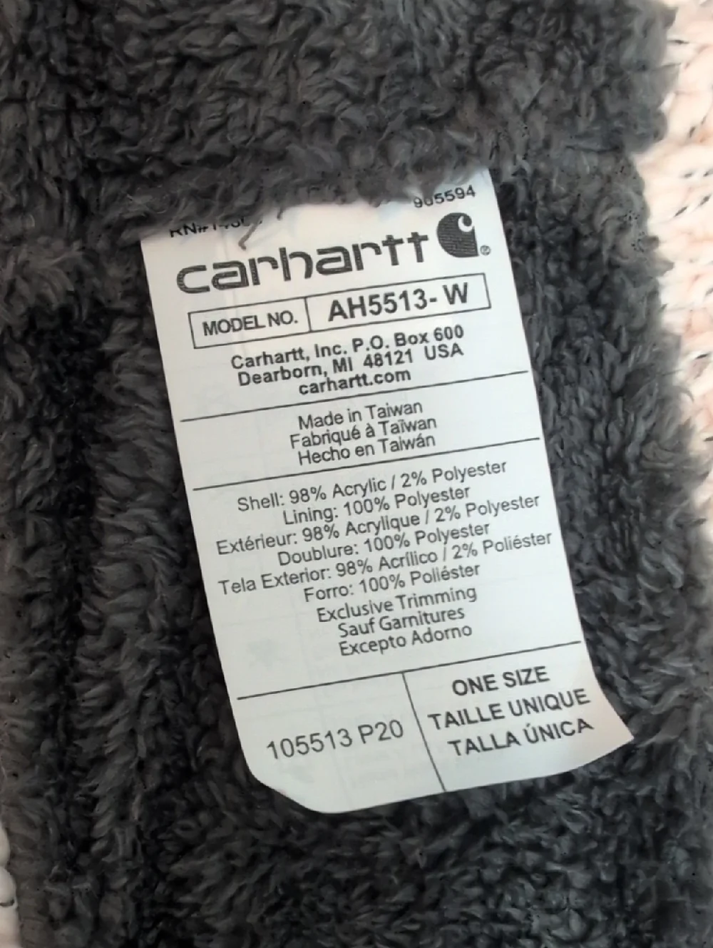 Carhartt Sherpa-Lined Knit Headband Light Pink